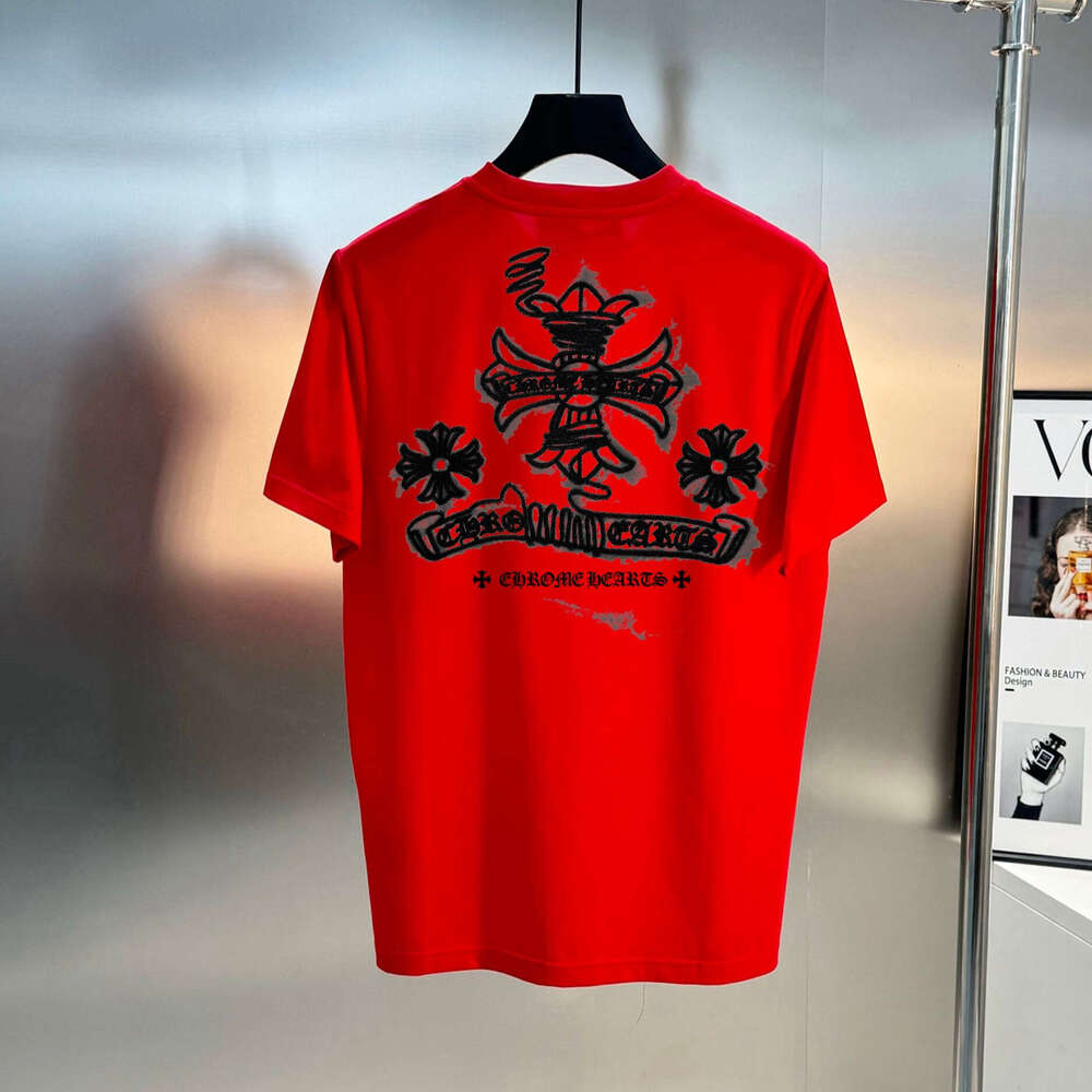 American CHearts Summer New Model, Sanskrit Cross Horseshoe Short-Sleeve T-Shirt, Couple's Style, Dropshipping Available