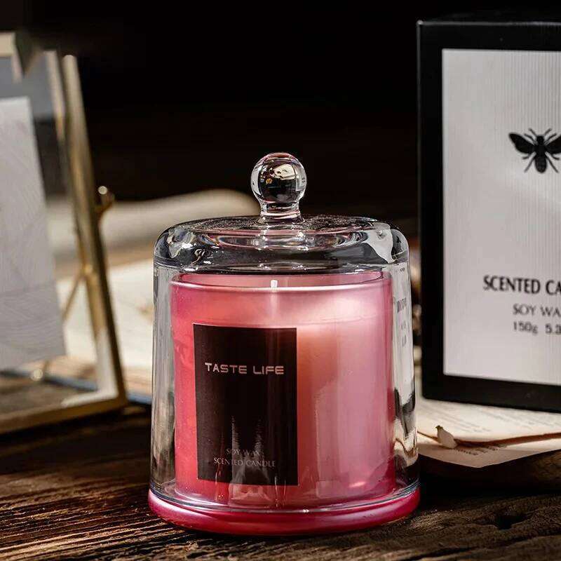 Lavender Scented Candles,Relaxing Aromatherapy Candle, Glass Candle Gifts Women, Jar Candles for Home Decoration W260304