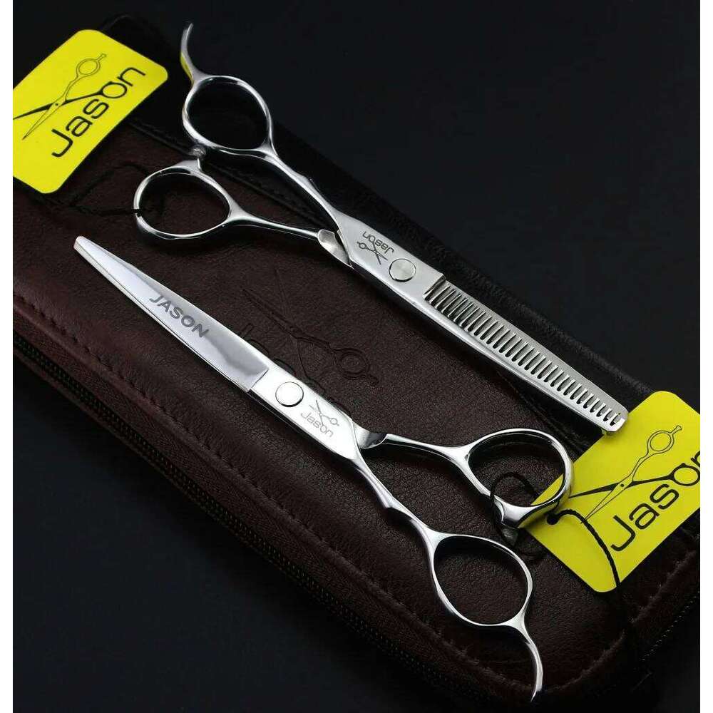 345# 4Pcs Suit Left Hand Hairdressing 5.5''/6.0'' Brand Jason Japan 440C Cutting Thinning Shears Hair Scissors H260303