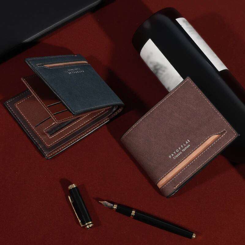 Men's Fashion Business Short With Card Slots Horizontal Soft PU Leather Wallet C260304