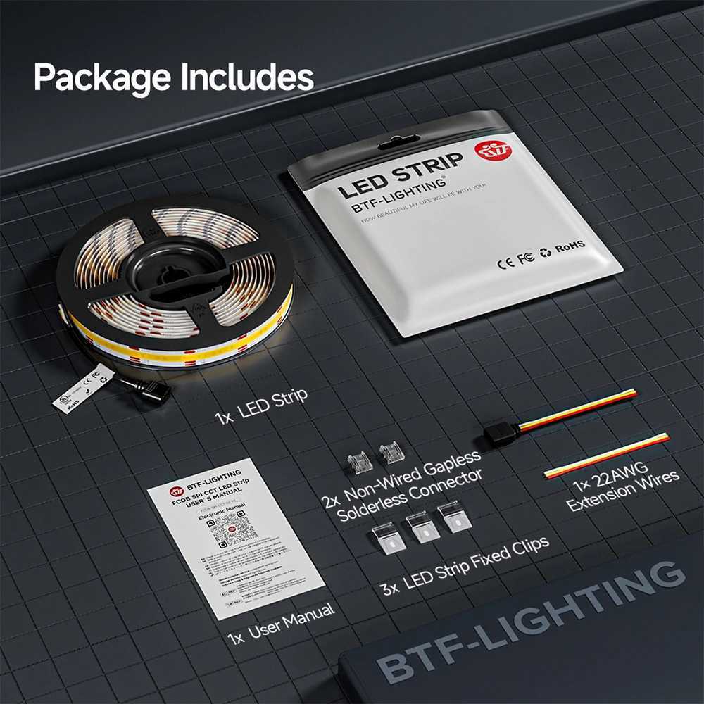 FCOB CCT LED Light Strip 640 LEDs High Density Flexible FOB COB 10mm Led Lights RA90 3000K to 6000K Linear Dimmable DC12V DC24V H260304