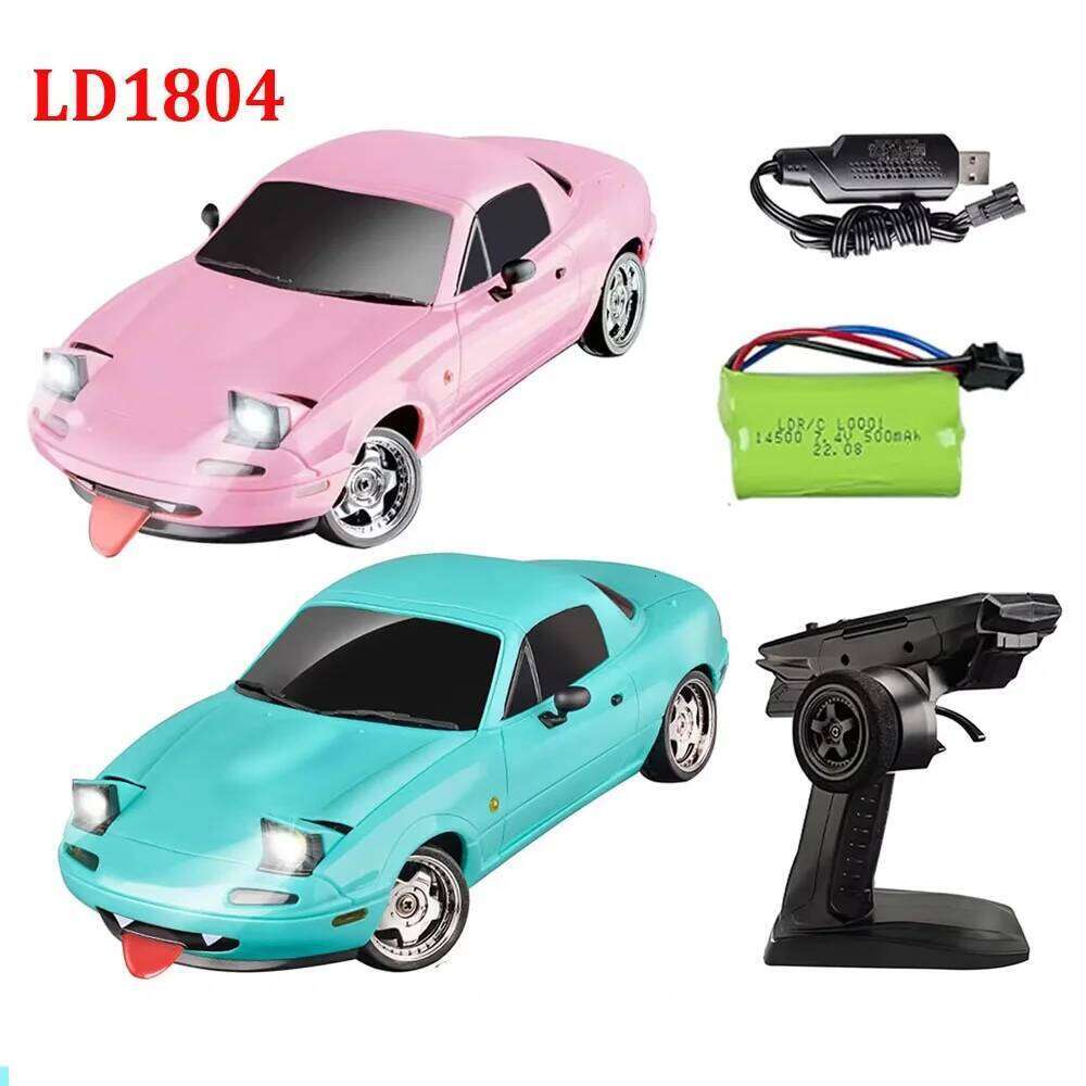 LDRC 1/18 Drift Car LD1804 Mazda MX5 2.4GHz with ESP Gyro LED Lights Full Scale RC Racing Cars For Kids Toy Gift Z260303