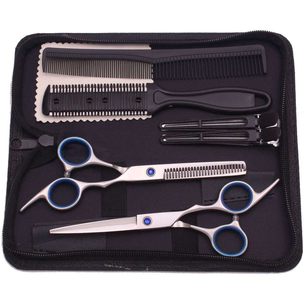 6.0'' Professional Hair Scissors Cutting Shears Thinning Hairdressing Haircut Razors Comb Set Salon Barber & Home Dropshipping H260303