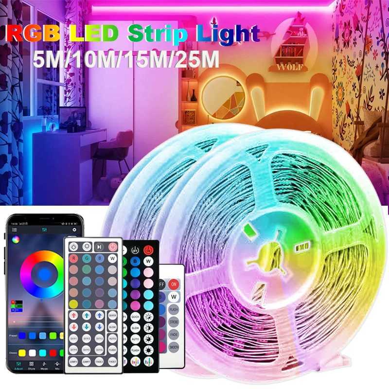 RGB Led Strip Lights 5m 10m 20m 25m Led Room Light Flexible Ribbon Luces Led Tape for TV Backlight Home Room Bedroom Decoration H260304