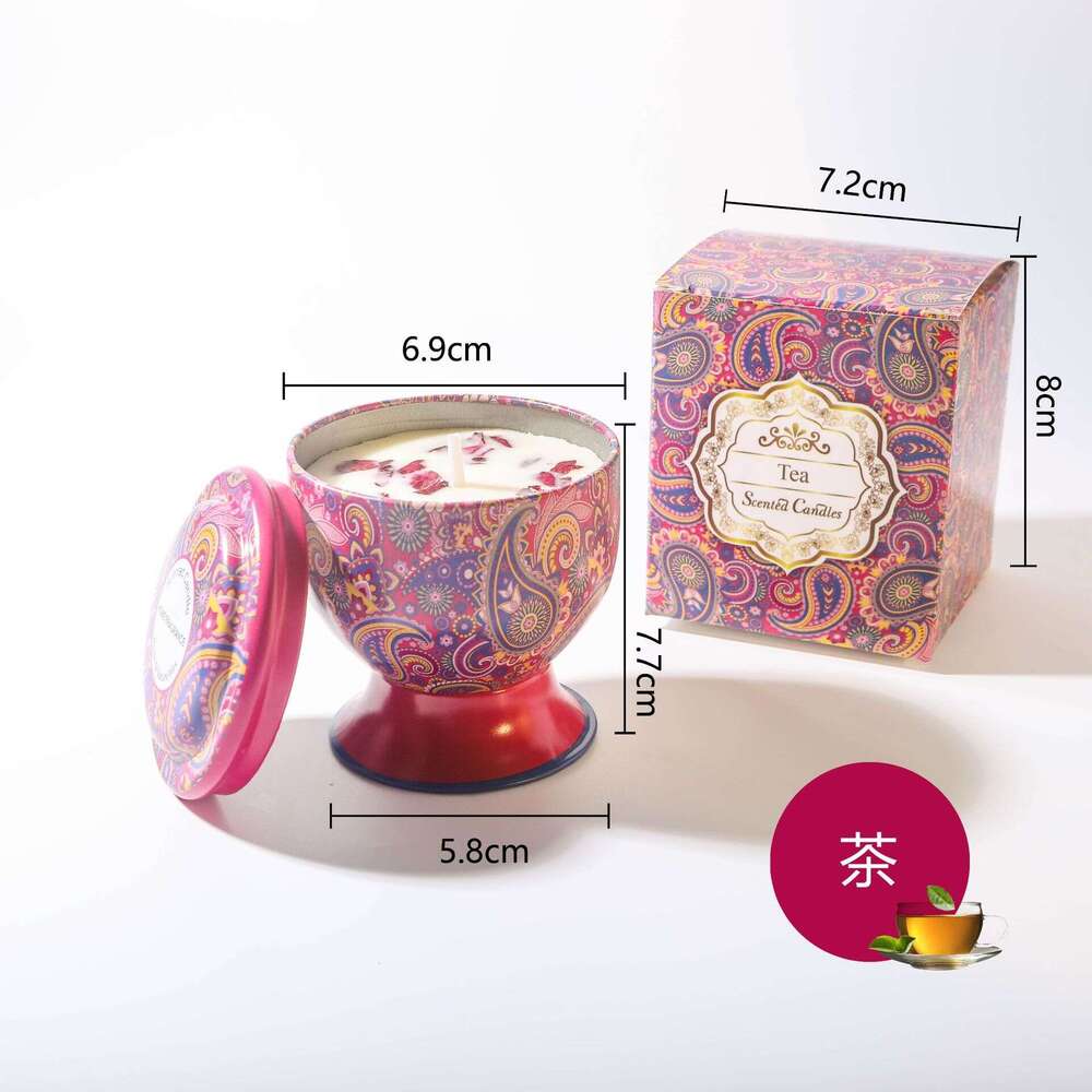 Cross-Border Hot Selling Goblet Soy Wax Tin Set Wedding Favor Aromatherapy Candle Gift Box W260304