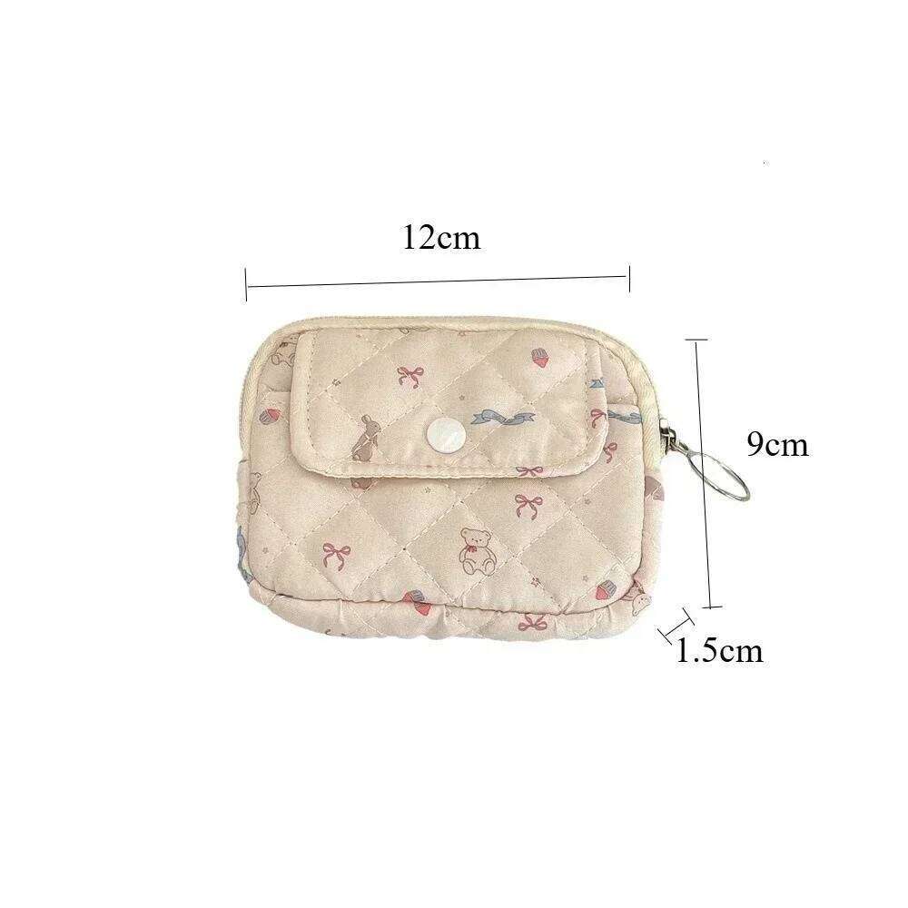 Women Nylon Coin Korean Style Zipper Pouch Mini Storage Bag Card Holder Soft Cute Zero Wallet Earphone Purse C260304