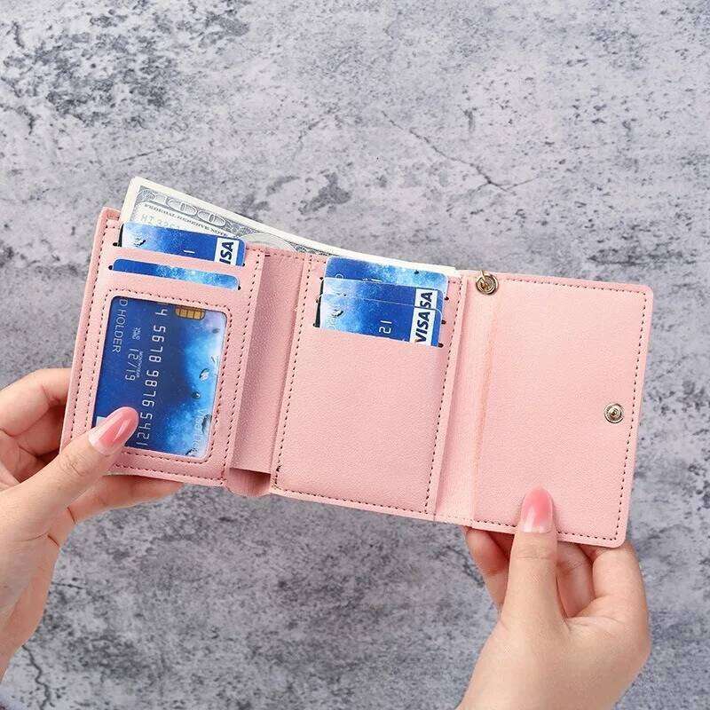 Women Tassel Bag Zipper Purse Coin Small Change Holder New Cute Cat Wallets Short Clutch Monederos Purses PhotoHolder C260304