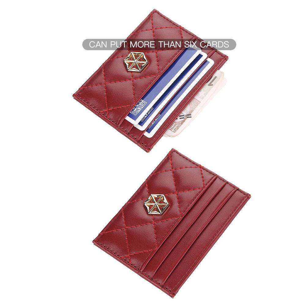 1Pcs Fashionable Simple Diamond-Patterned Holder, Compact Credit Holder Women, High-Quality Pu Leather C260304