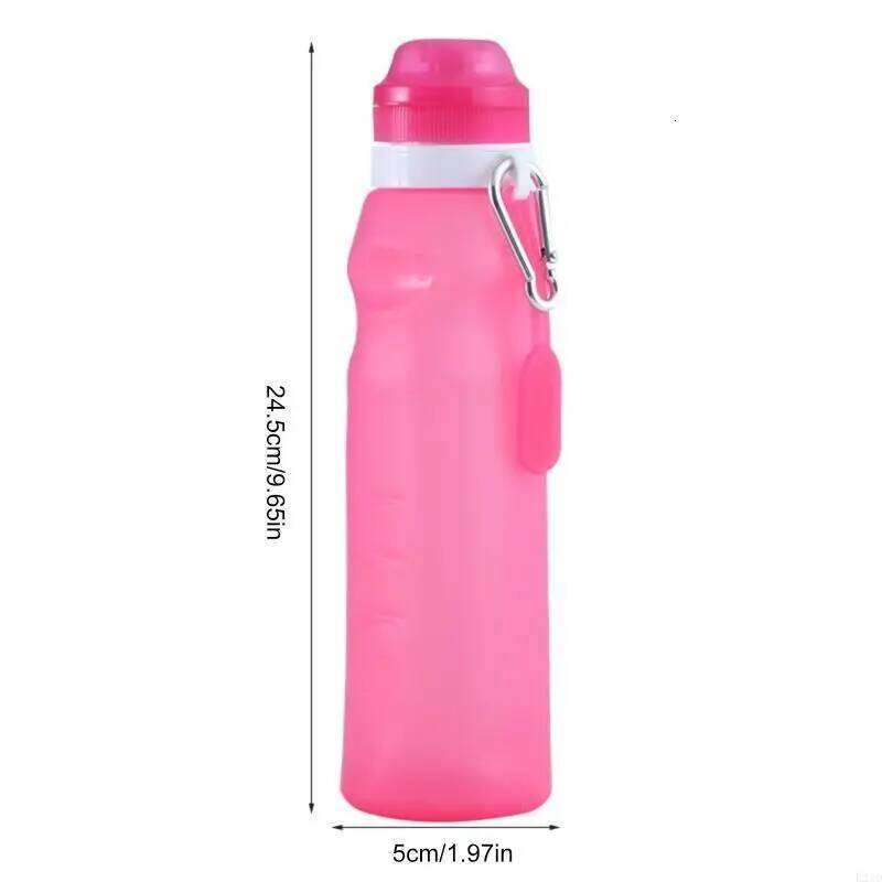 600ml Collapsible Gym Drinking with D Buckle Leakproof Reusable BPA Foldable Water Bottle S260303