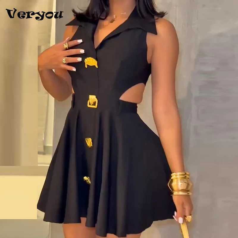 Elegant Stylish Sleeveless A-Line Mini Dress Women Sexy Hollow Out Club Party Dresses For Women Summer Short Dress White Black M260304