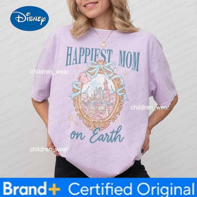 Disney 2026 Castle Coquette Bow T-shirt Happiest Mom on Earth Shirt Mama Tee Mothers Day Gift for Mom Disneyland Famil H260304