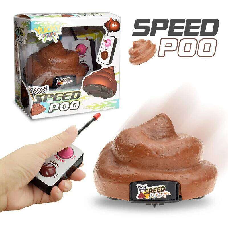 Speed Poo Farting Car, Remote Control Brown Moving Toy, Novelty Prank Gift for Kids, Funny Indoor Game, Party Entertainment Z260303