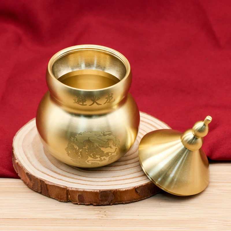This premium brass Wu Lou gourd statue brings fortune and protection to your home bookshelf and table decor.T260304