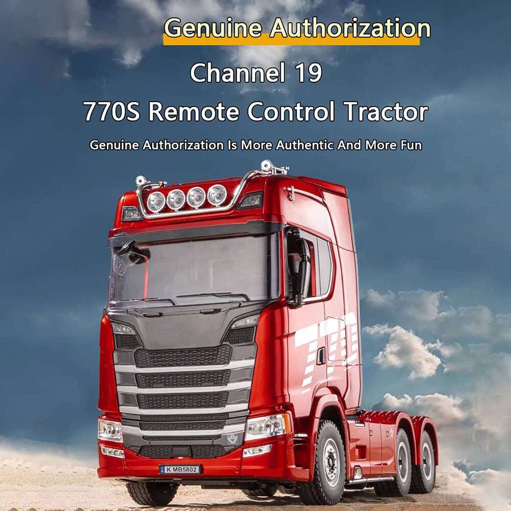 HUINA 1501 Car Head 770S V8 1/18 RC Alloy 19CH Engineering Trailer with Light and Sound Tractor Truck Toys Z260303