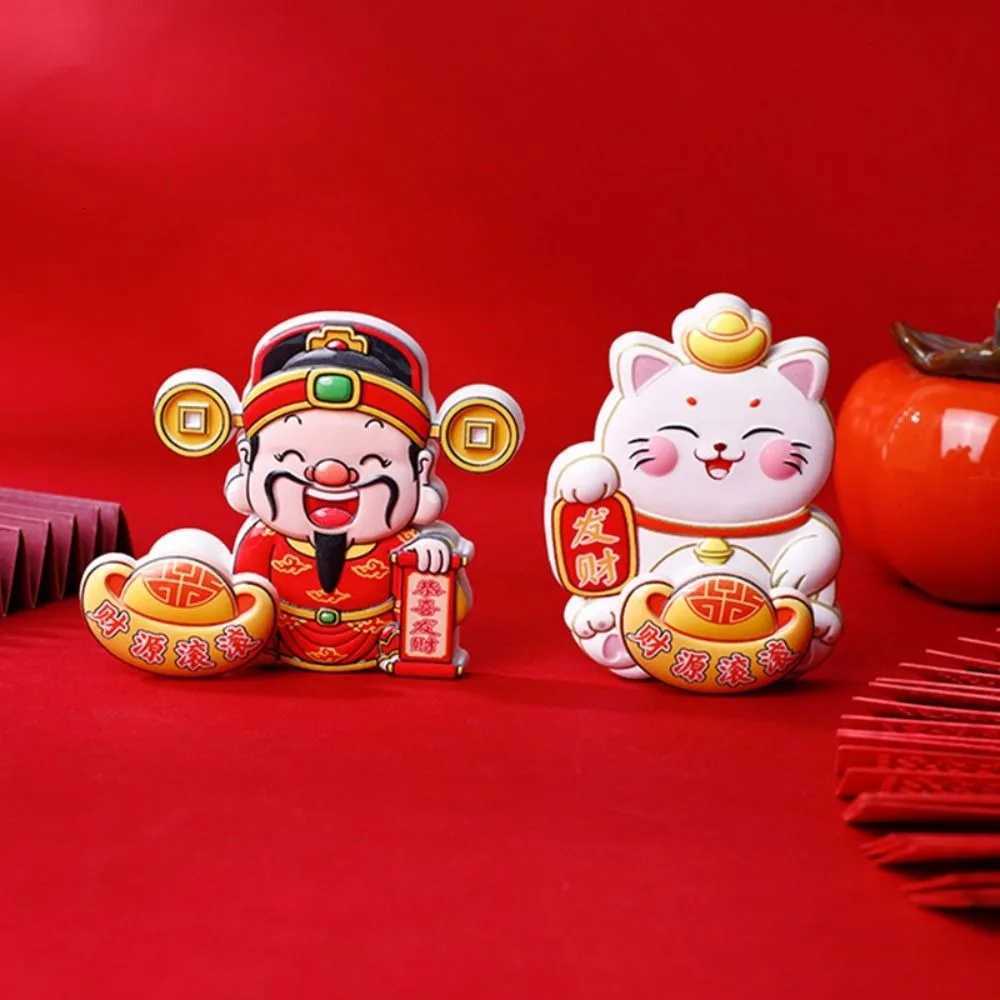 This interactive 3D lucky cat fridge magnet with a movable gold ingot brings double luck to your home decor.T260304