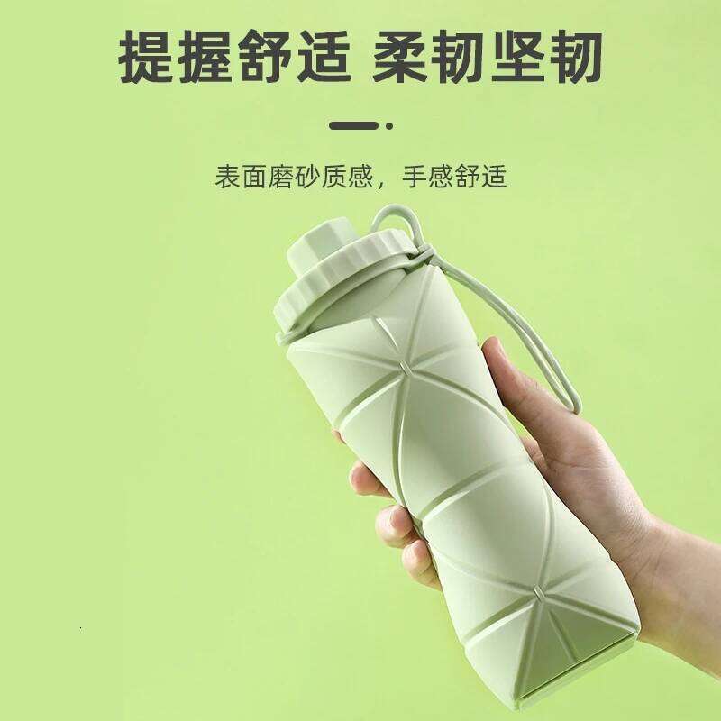 Silicone Water Bottle High Temperature Resistant Outdoor Sports Portable Leakproof Collapsible Travel Mug Hiking Cycling S260303