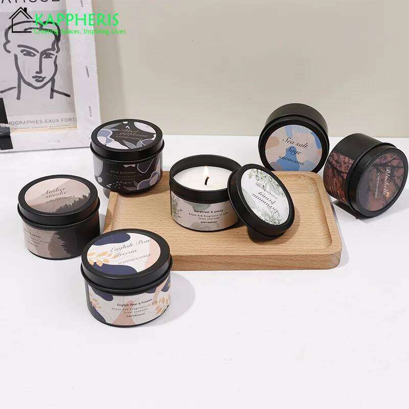 Scented Aromatic Crystal Dried Flower Candle In Gold Tin Jars for Home Decoration Centerpiece Wedding Guest Gift Candles W260304