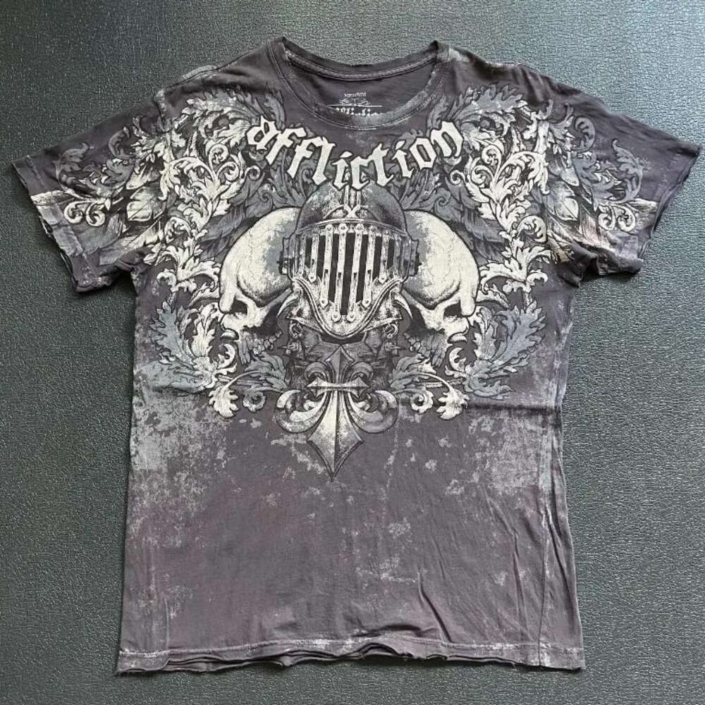 Tees T Shirts 2000S Pain Style 3D Street Hip Hop Couple 3DT Shirt Gothic Skull Cross Print Fashion Knight Men's Clothing