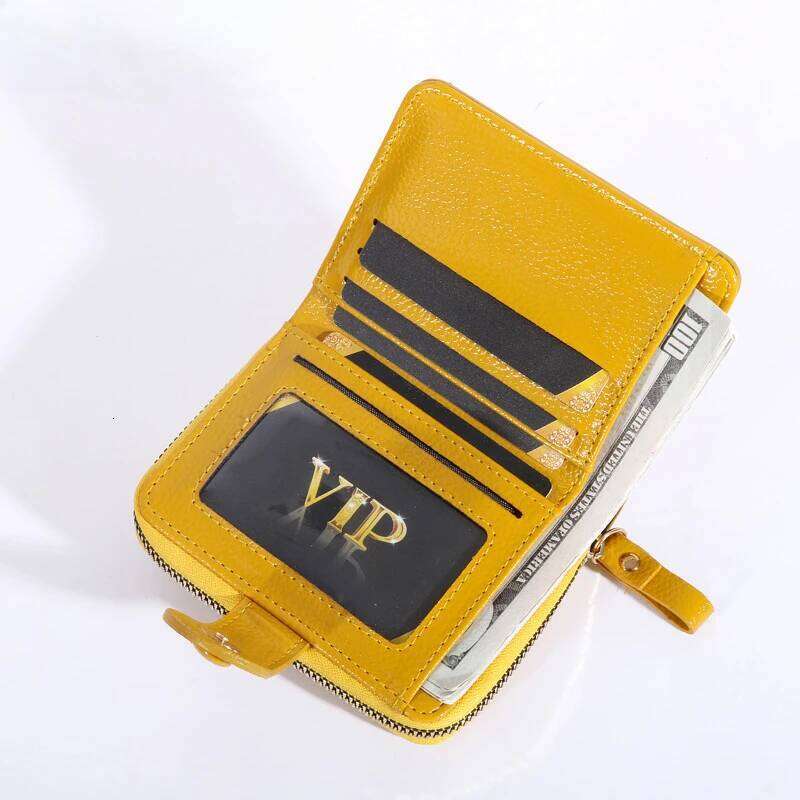 Simple Wallet Women's Short Retro Hong Kong Style Versatile Large Capacity Multi-card Slot Zipper Coin Card Holder C260304