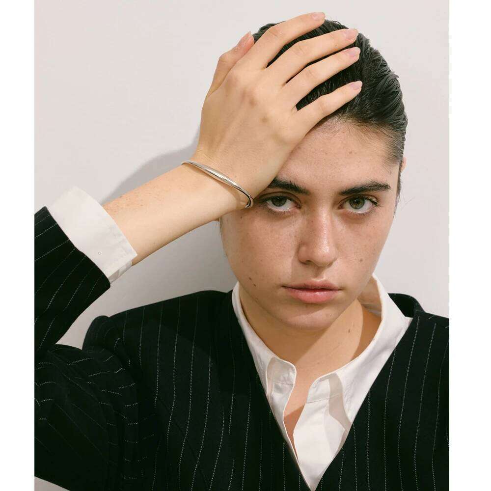 NiNice Minimalist 316L Stainless Steel Smooth Metal Round Cuff Bracelet Bangle Waterproof Distinctive Charm Jewelry New XJ260303