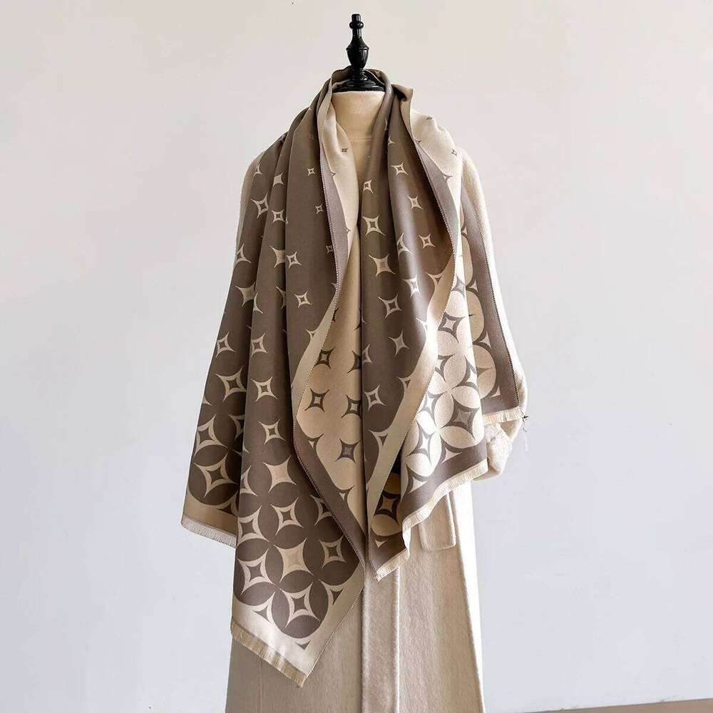 Luxury Winter Scarf Women Cashmere Warm Pashmina Brand Foulard Female Shawls Wraps Thick Soft Bufanda Poncho Scarves Stole XJ260304