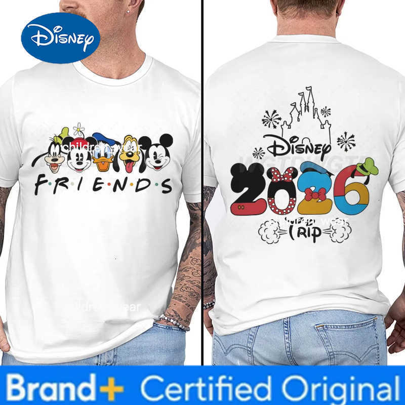 Disney Family Matching 2026 Trip T-Shirt Women Men Mickey and Friends Graphic Casual Tee Cartoon Character Family 2026 Matching Outfits H260304