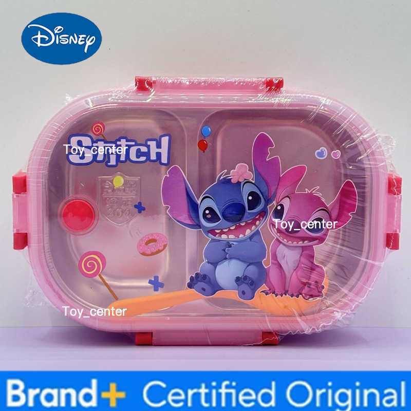 Disney Stitch Lunch Box with Spoon Cartoon Stainless Steel Bento Boxes Student Portable Food Container School Outdoor Picnic Box H260304