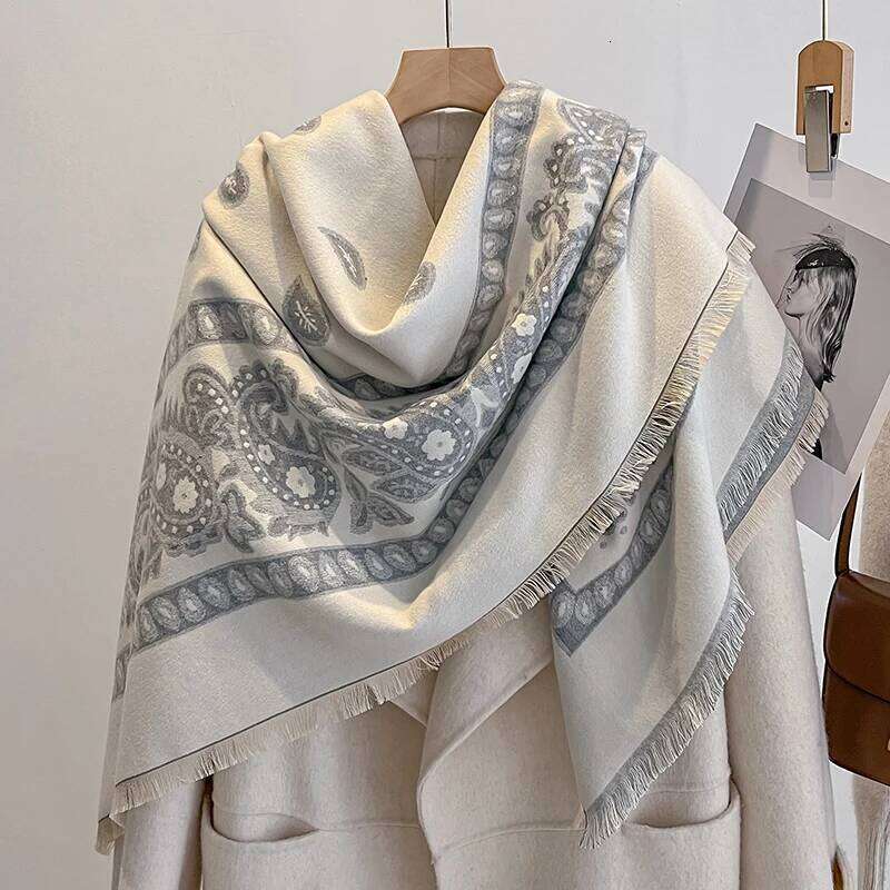 2025 Women's Luxury Brand Cashmere Scarf - Ethnic Printed Tasseled Winter Shawl, Pashmina Wrap & Foulard Poncho XJ260304