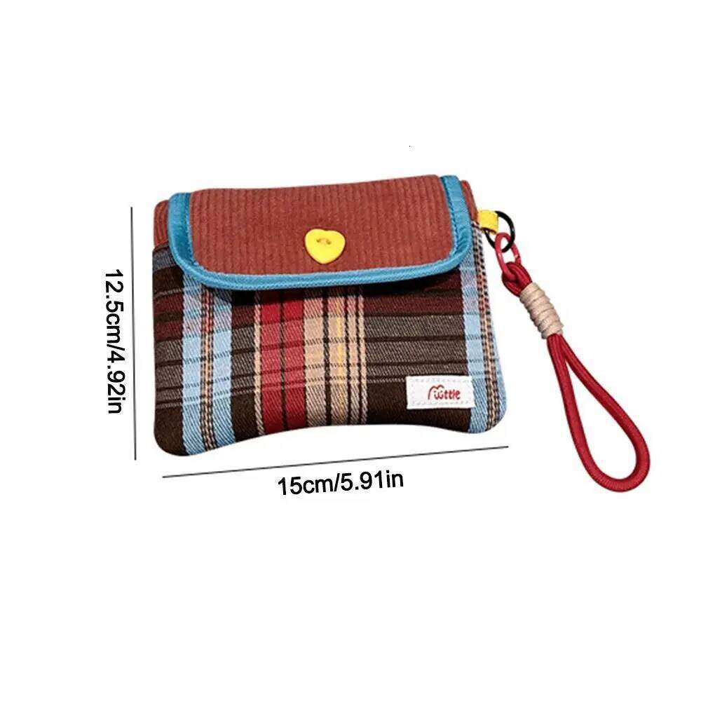 Portable Data Cables Organizer Sanitary Pads Multipurpose Large Capacity Cosmetic Bag Contrast Color Coin Purse Women Girls C260304