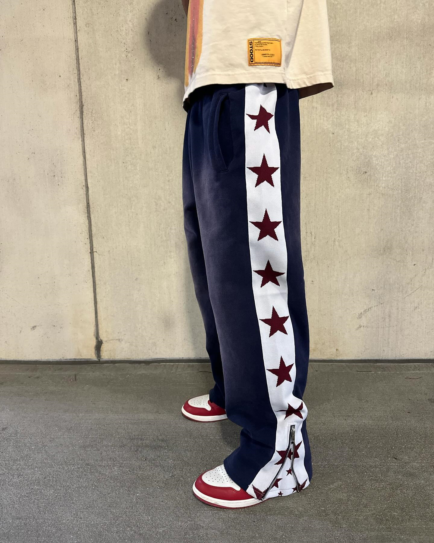 Men's Pants Letter Print Side Flame Graphic Straight Men Star Pattern Harajuku Y2k Clothing 2000s Basketball Elastic Waist Sweatpants