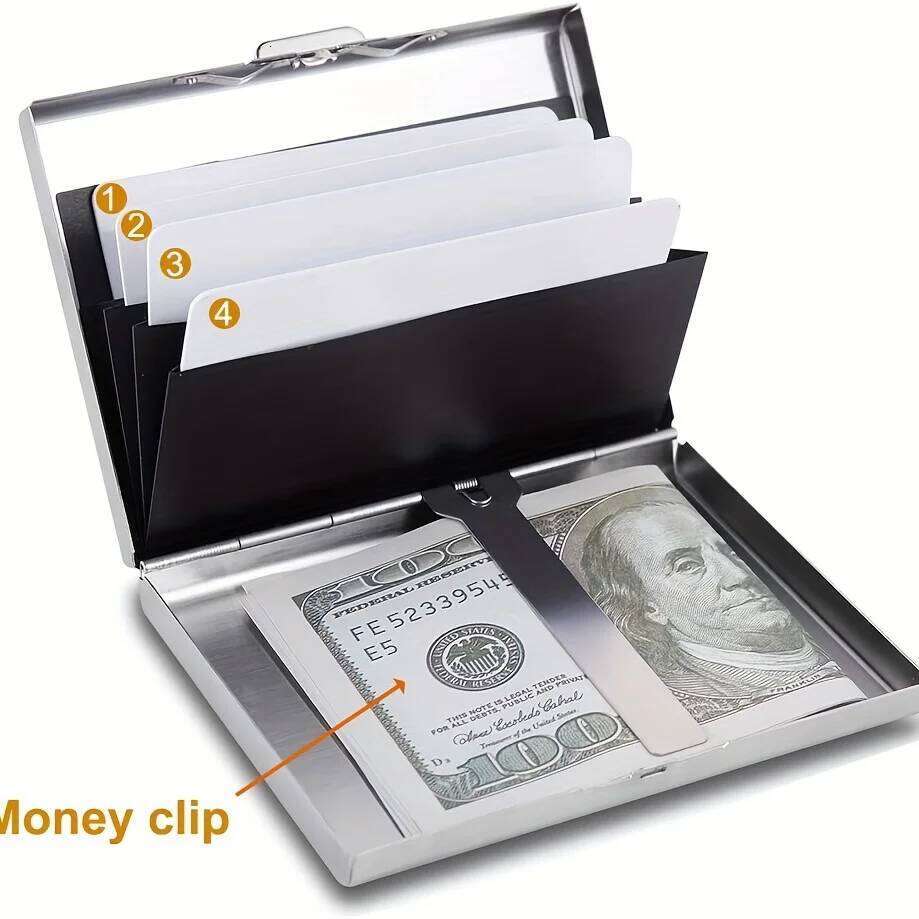 RFID Credit Protector Stainless Steel Money Clip Wallets Business Card Holder for Men Women C260304
