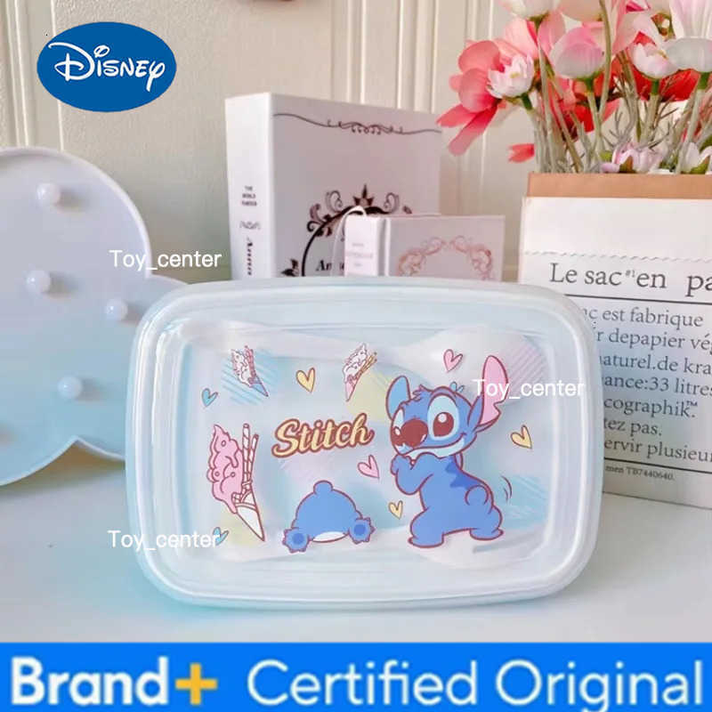 Cartoon Stitch Lunch Box Cute Microwave Leakproof Portable Bento Box Boy Girl Double/Single Layer Large Capacity Food Container H260304
