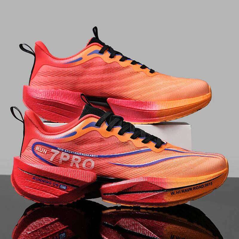 Men's carbon plate running autumn and winter new double mesh ultra light casual fitness sports women's shoes 26Y0304