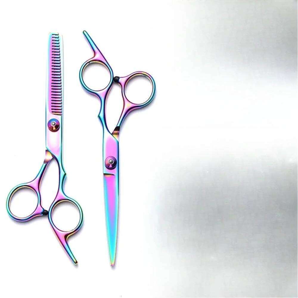 2Pcs/Set Professional Scissors Set Home Hair Cutting Barber/Salon Thinning Shears Kit, Stainless Steel Hairdressin H260303