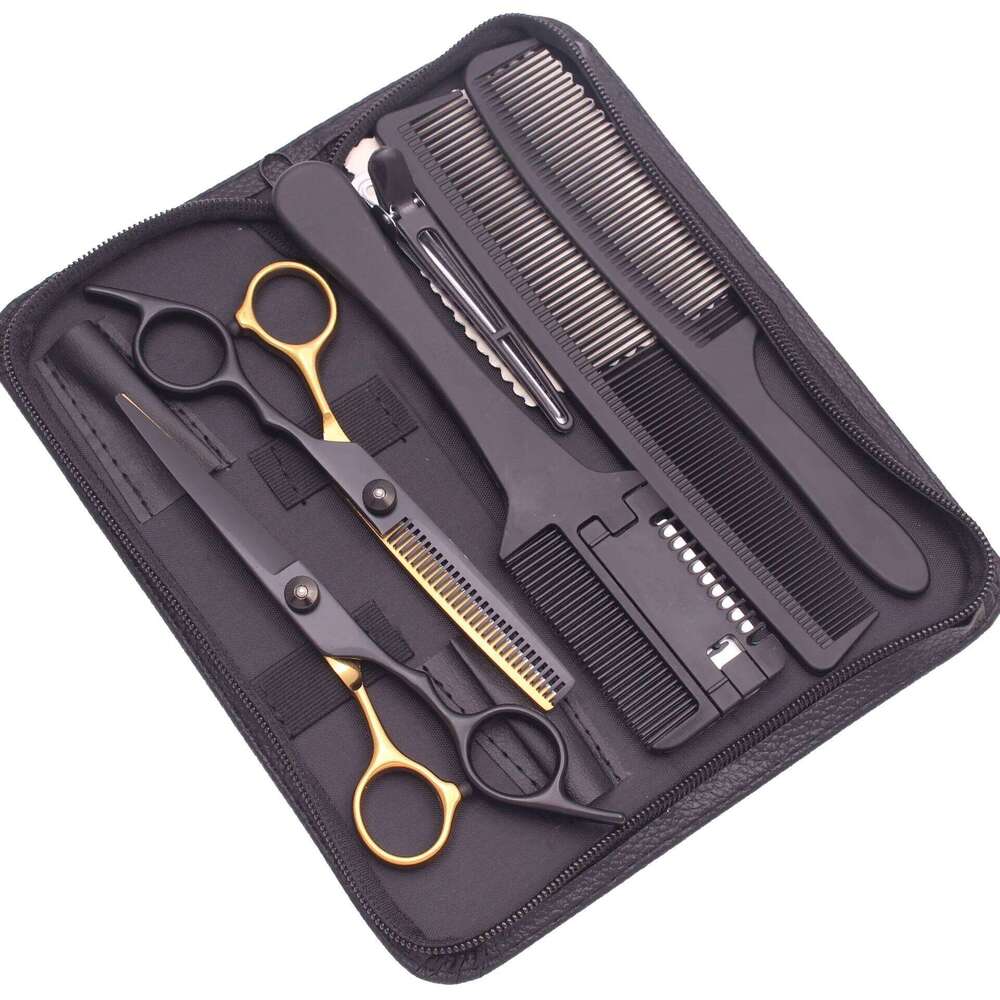 7-Piece Professional Hair Cutting Kit with Scissors Accessories - Stainless Steel Thinning Shears for Stylists & Home Use H260303