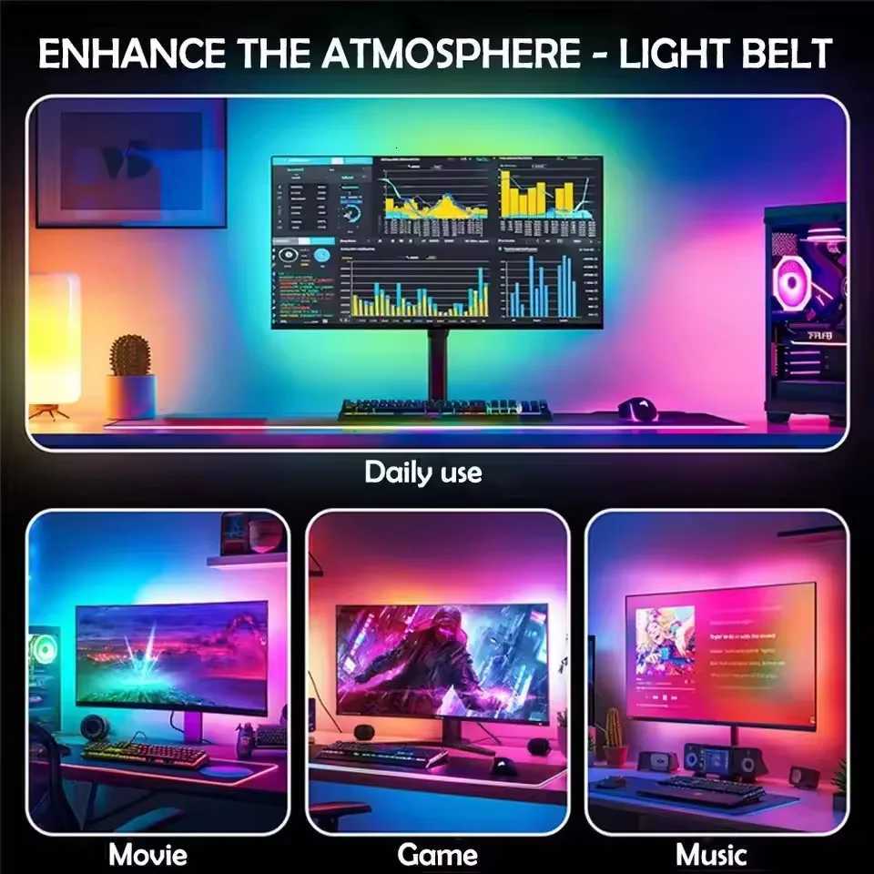 TV Backlight Light Monitor Ambilight LED Light 24-34 Inch Multi-Color Ambient Lighting PC Backlight Pickup Light Game Room Decor H260304