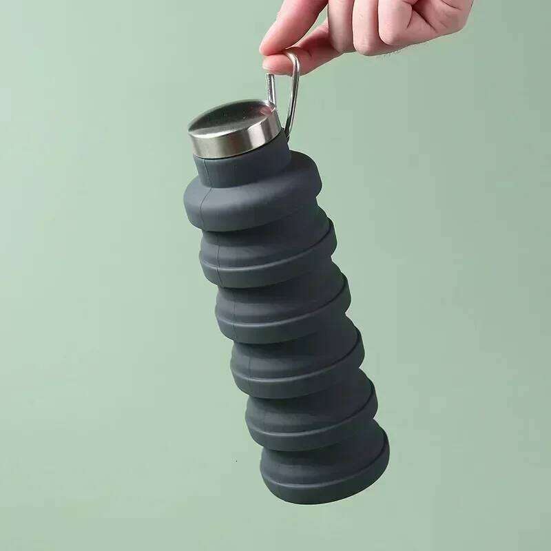 New Portable Silicone Water Retractable Folding Coffee Bottle Cups E Outdoor Travel Tools Collapsible Sport Bottles S260303 e9d
