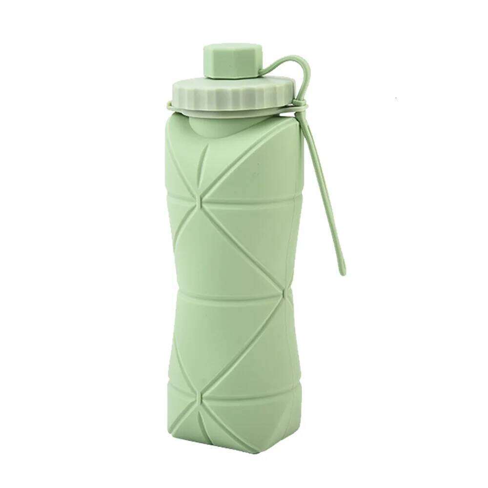 Silicone Folding Outdoor Portable Collapsible Sports Handle Diamond-Shaped Water Bottle S260303