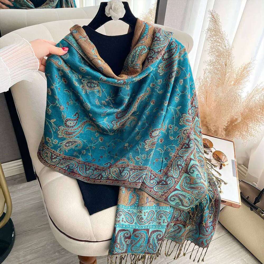 Bohemia Pashmina Hijab Scarf Long Muslim Cashmere Shawl Female Foulard Soft Turban Head Wraps For Women Headband Luxury Brand XJ260304