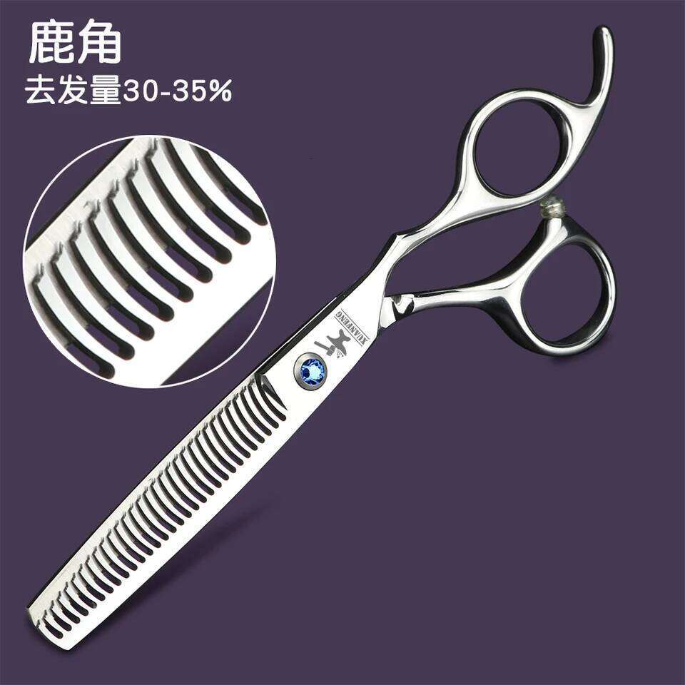 XUANFENG bull Screw Barber Cutting and Thinning 6-inch Japanese 440C Steel Hair Scissors H260303