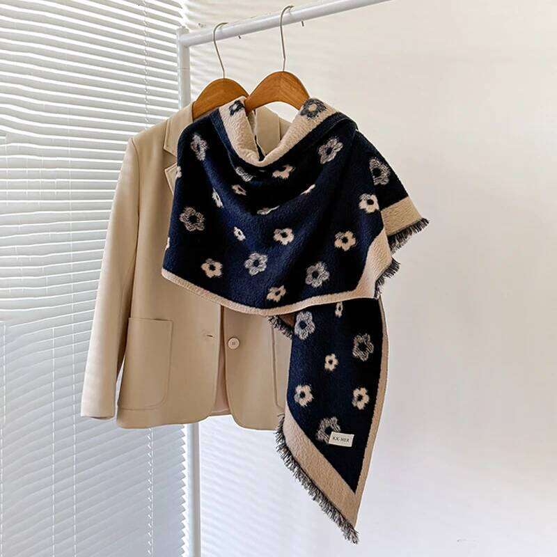 2025 Women's Luxury Brand Cashmere Shawl - Winter Cute Allover Print with Tassels Pashmina Wrap Bandana XJ260304