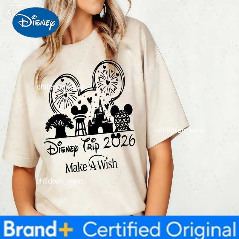 Disney ful Gift A Trip 2026 Kids T Shirt Full Of Joy Shirt Magic Kingdom T-Shirts Mickey Mouse Parent-Child Tee H260304