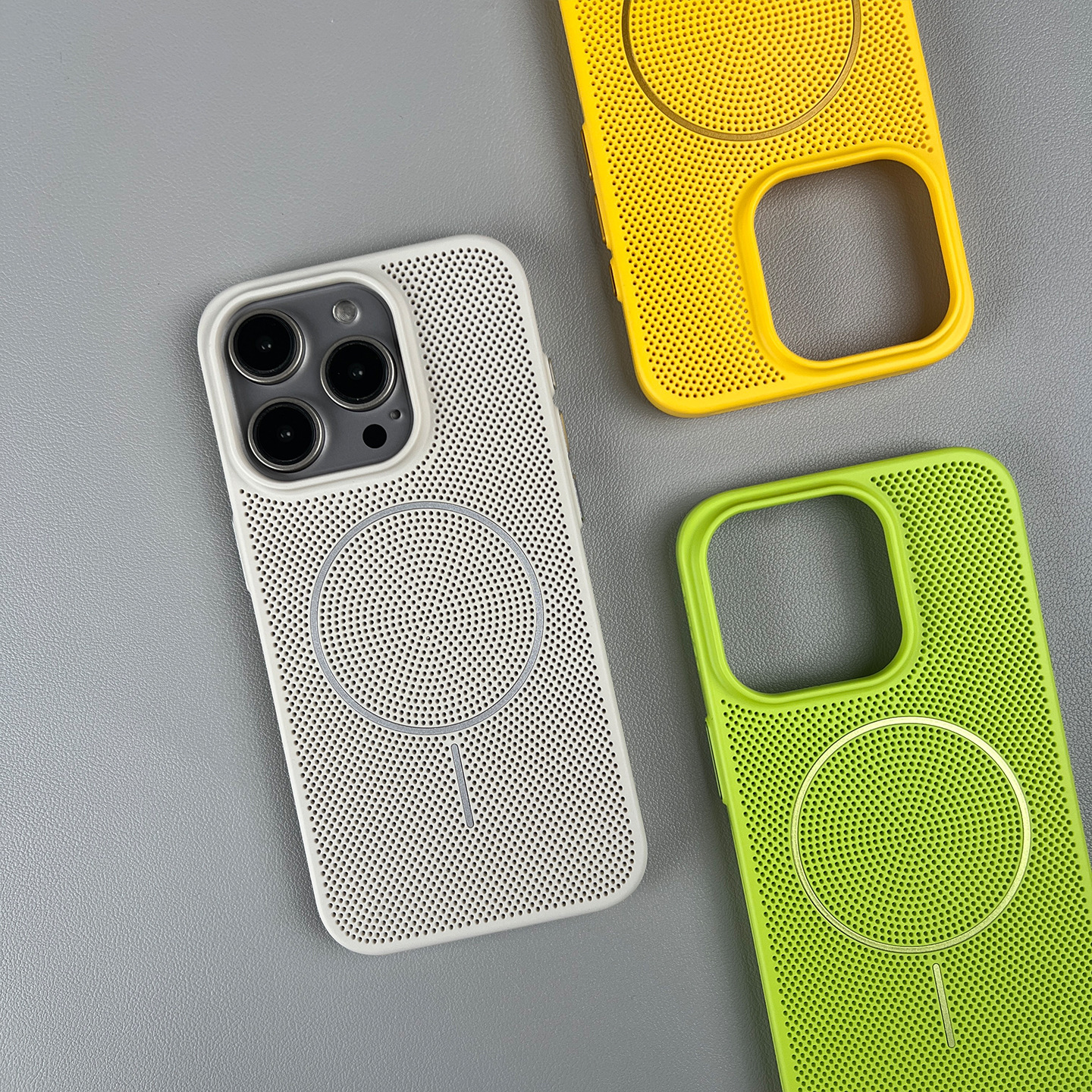 Suitable for iPhone 17 Pro Max Phone Breathable Heat Dissipation Mesh Case Fine Ring Magnetic Apple 16 Ultra-thin Shockproof 15
