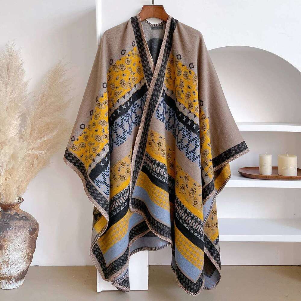 2025 Women's Luxury Brand Cashmere Winter Shawl - Vintage Allover Pattern Printed with Tassels, Pashmina Wrap & Bandana XJ260304