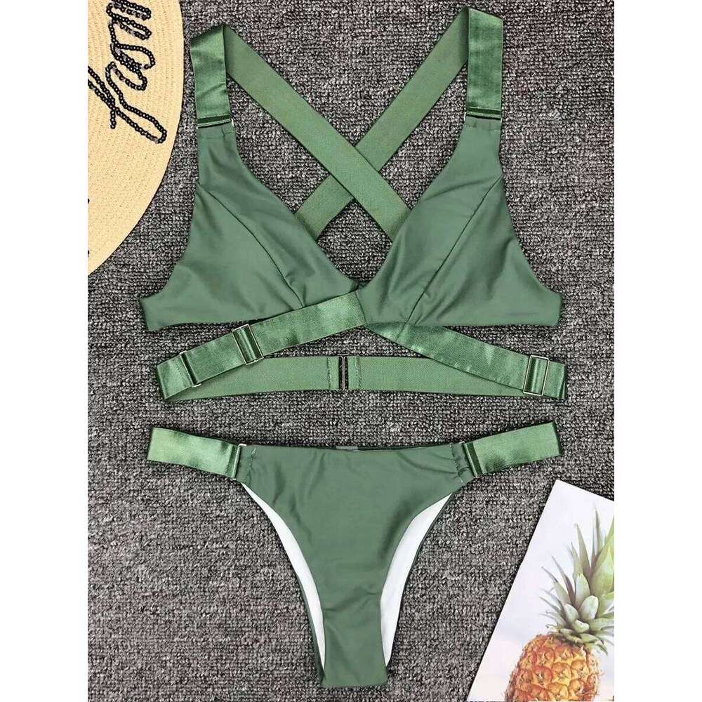 Sexy Brazilian Velvet 2025 Women Swimsuit Female Swimwear Two Pieces Bikini set Adjust Bandage Bather Bathing Suit Swim Y260303