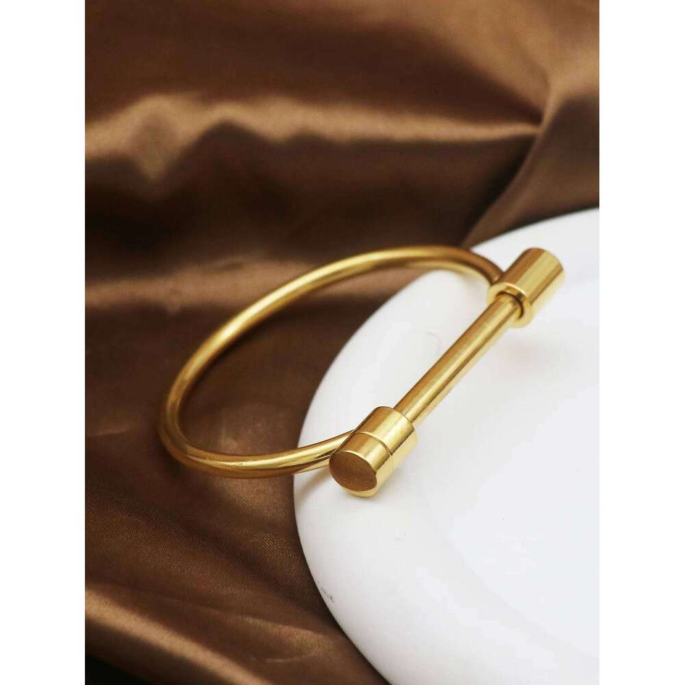 No fade 316L Stainless Stee Bracelets&Bangles Women Cuff Bracelet Female Metal Screw Brand Design Ladies Wrist Jewery XJ260303