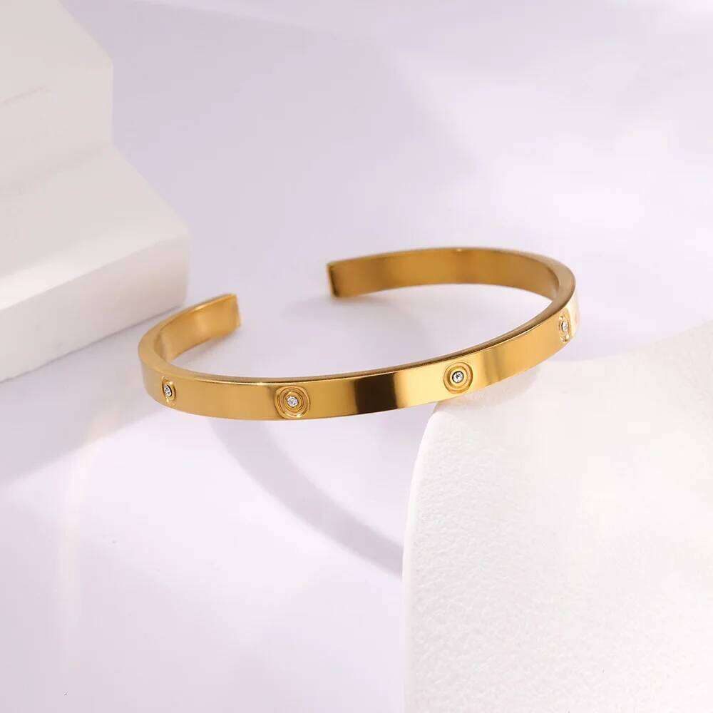 Luxury Brands Bracelets for Women Stainless Steel Bracelet Bangle 2024 Trend Cubic Zirconia Couple Wrist Jewelry pulseras mujer XJ260303