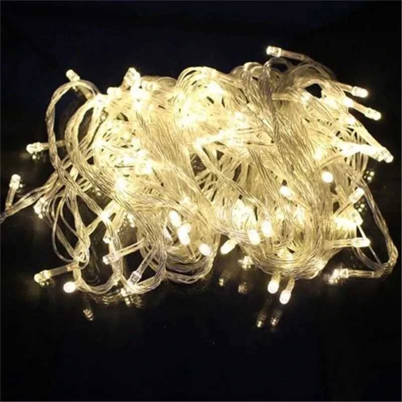100LED 10M String Light Christmas Wedding Party Decoration Lights Garland AC 110V 220V Outdoor Waterproof Led Lamp 9 Colors led H260304