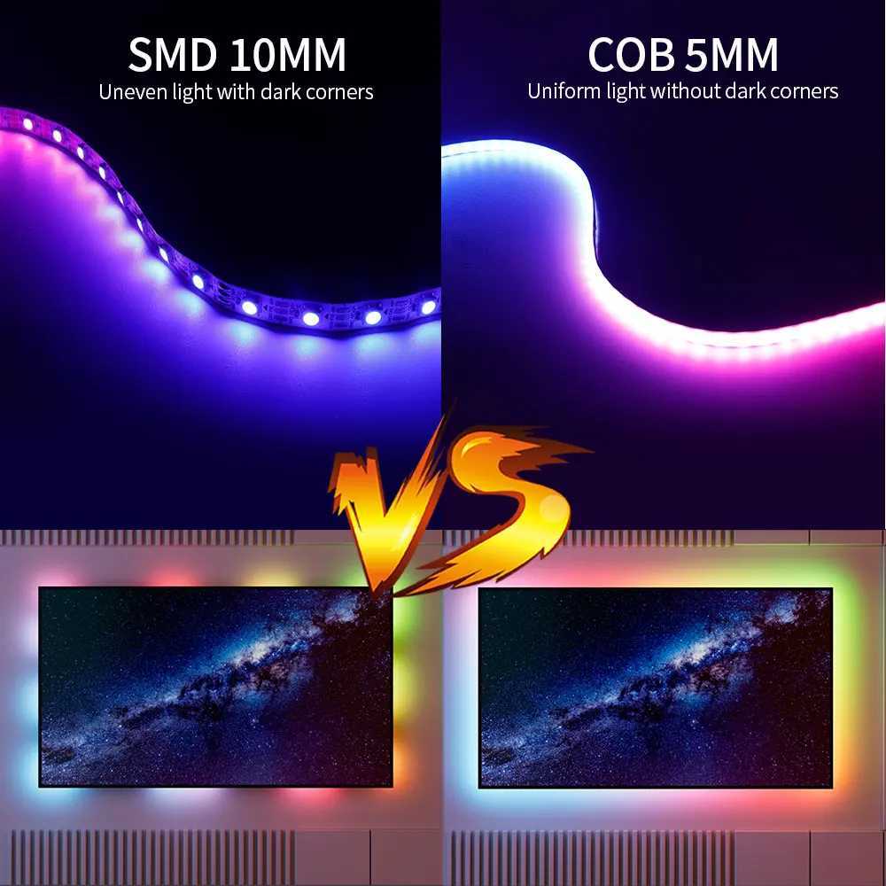 WS2812B RGBIC COB LED Strip WS2812 High Density Individually Addressable 60/100/160Leds/m Smart Dream Color COB Led Light DC5V H260304