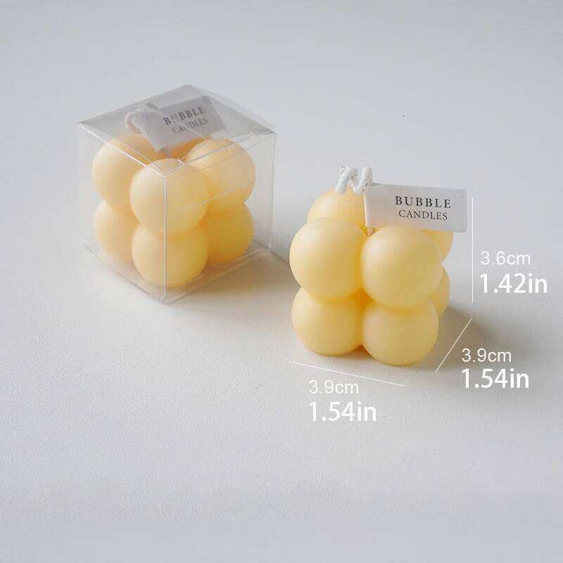 1pc Wholesale Rubik's Cube Aromatherapy Happy Birthday Gift Handmade Bubble Shape Beautiful Scented Candles W260304